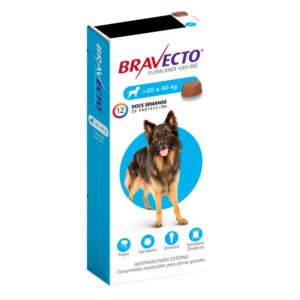 Bravecto Pulgas y Garrapatas Pastilla masticable para Perro 20 kg - 40 kg