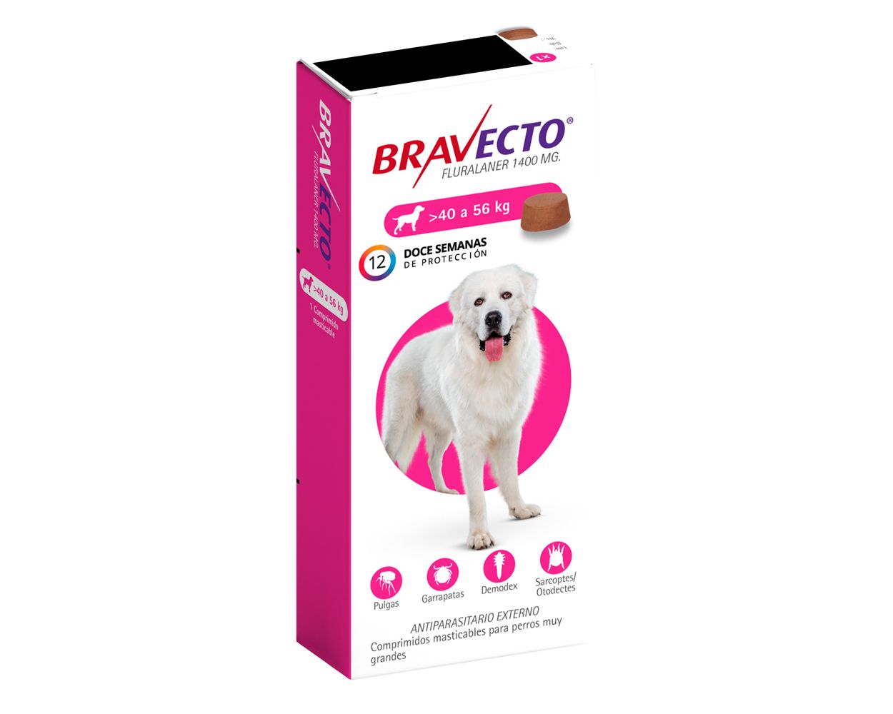 Bravecto Pulgas y Garrapatas Pastilla para Perro 20 kg 40 kg