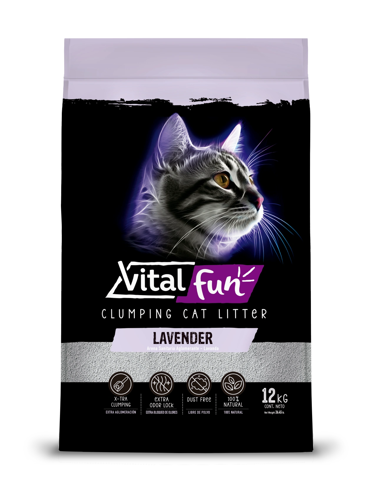 Arena Sanitaria Aglomerante Vitalfun Lavanda para Gatos