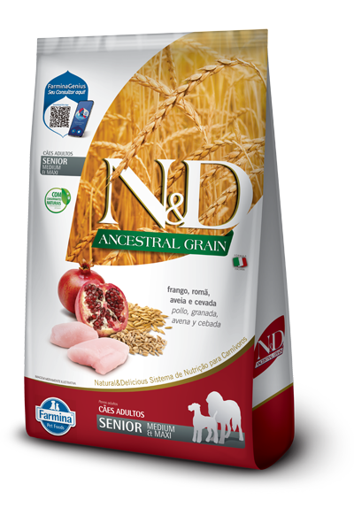 N&D Ancestral Grain Senior Pollo y Granada para Perros Medium & Maxi 10k